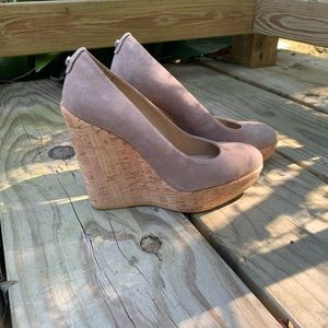 Stuart Weitzman Corkswoom Suede Wedges